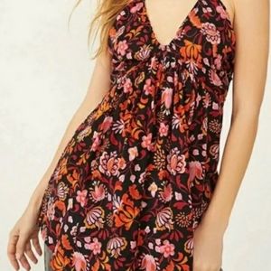 Free People floral pink and black Tunic Sz XS will fit a small NWT